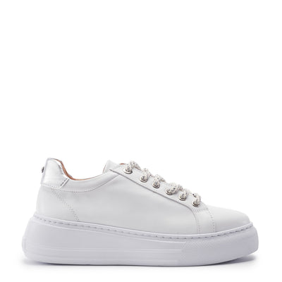 Candi White Leather Trainers