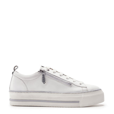 Flissie White Leather Trainers