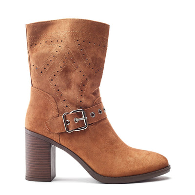 Giullia Camel Alcantara Boots