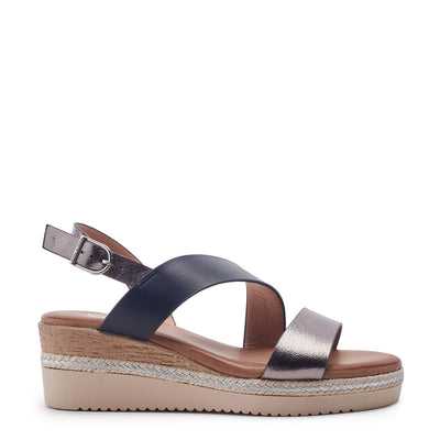 Joani Navy - Pewter Porvair Sandals