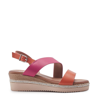 Joani Pink-Orange Porvair Sandals