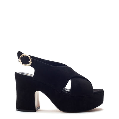 Nakara Black Alcantara Sandals