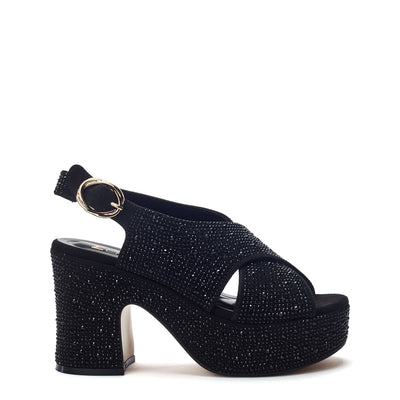 Nakara Jet Black Alcantara Sandals