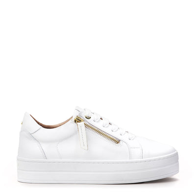 Abbee White Leather Trainers