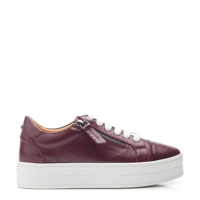 Abbiy Burgundy Leather Trainers