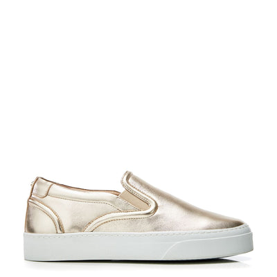 Adreenia Gold Leather Trainers
