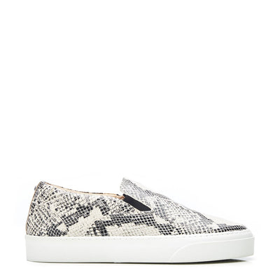 Adrina Natural Snake Print Leather Trainers