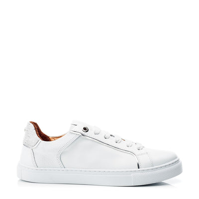Ales White Leather Trainers