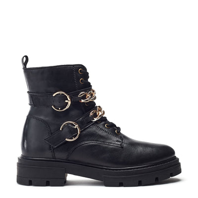 Alesa Black Leather Boots