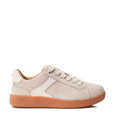 Allette Beige Suede Trainers