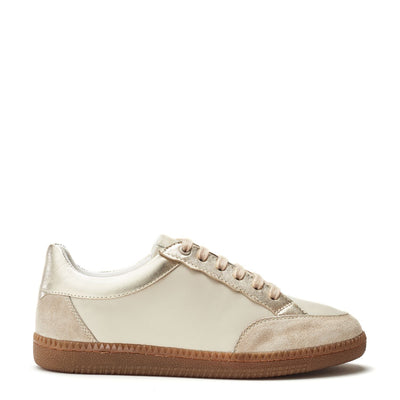Alnmouth White-Gold Leather Trainers