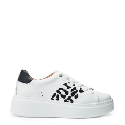 Ambretta White Black Leather Trainers