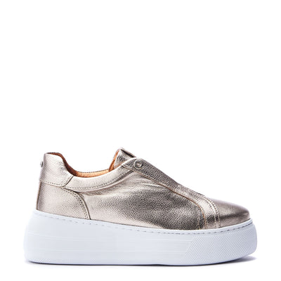 Aneeba Gold Leather Trainers