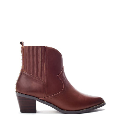 Anniee Chestnut Leather Boots