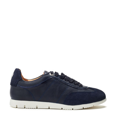 Avrel Navy Leather Trainers