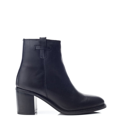 Hermoine Black Leather Boots
