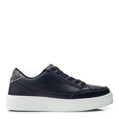 Jessie Black Leather Trainers