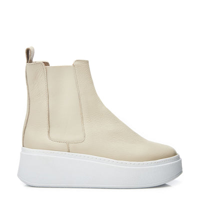 Levi Off White Leather Boots