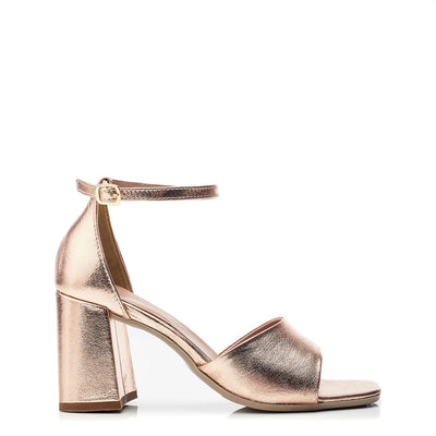 Miranda Rose Gold Leather Sandals