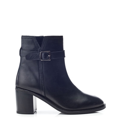 Philippa Black Leather Boots