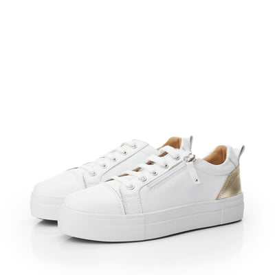 Visti White-Gold Leather Trainers
