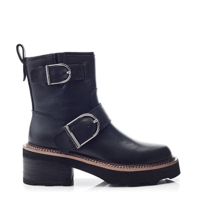 Barbel Black Leather Boots