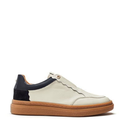 Beebalm Off White Leather Trainers