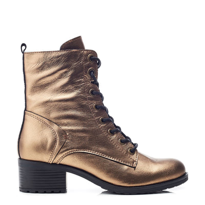 Bezzie Gold Metallic Leather Boots