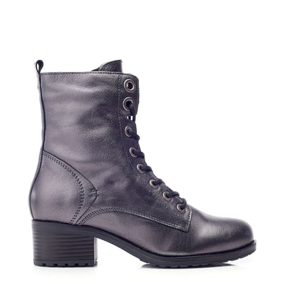 Bezzie Grey Metallic Leather Metallic Leather Boots