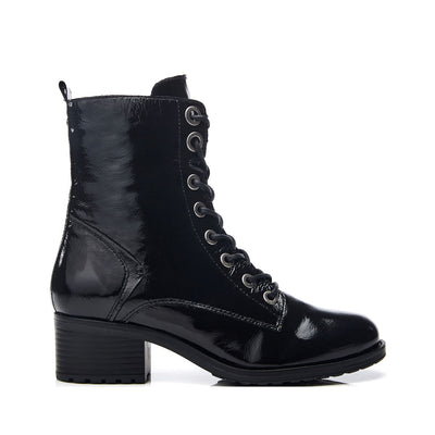 Bezzie Jet Black Patent Leather Boots