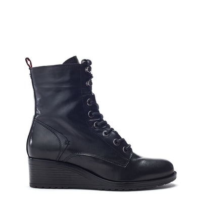 Bezzy Lace Up Black Leather Boots