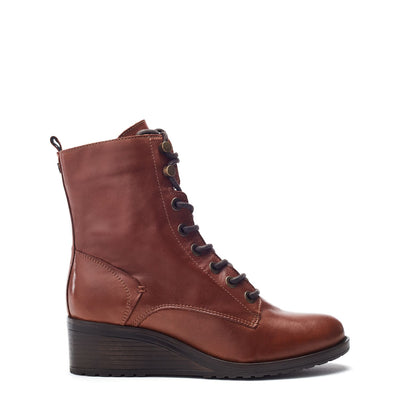 Bezzy Lace Up Tan Leather Boots