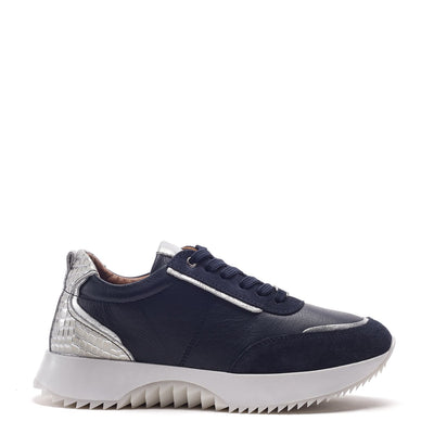 Blaza Navy Leather Trainers
