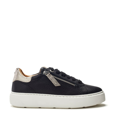 Bluebelle Black Leather Trainers