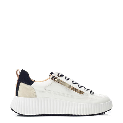 Bouville White Black Leather Trainers