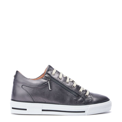 Bramleigh Grey Metallic Leather Trainers