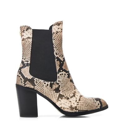 Briee Natural Snake Print Boots