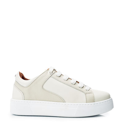 Brienau Off White Leather Trainers
