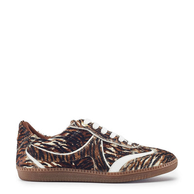 Brioni Brown Mix Tiger Print Pony Hair Trainers