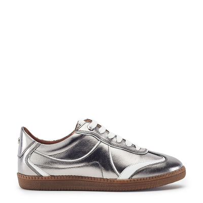 Brioni Pewter Leather Trainers