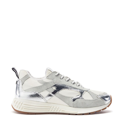 Bryani White - Silver Suede Trainers