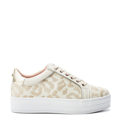 Buttercupp Off White Leather Trainers