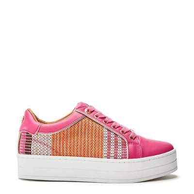Buttercupp Pink-Orange Textile Trainers