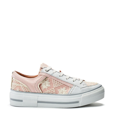 Button Pink Textile Trainers