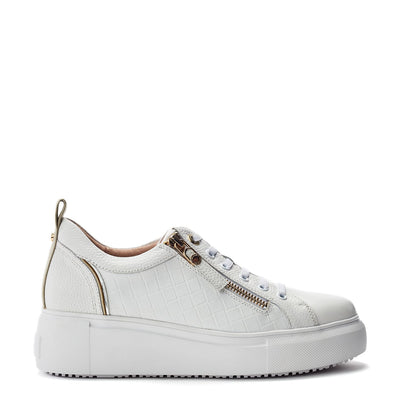 Calise White Leather Trainers
