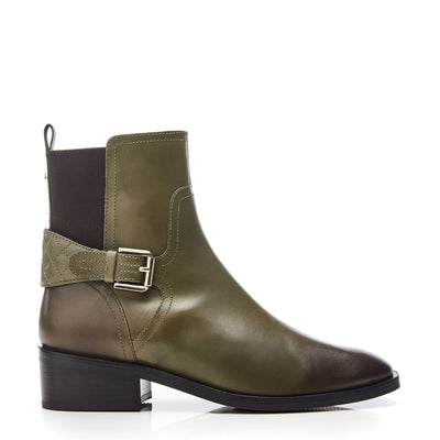 Cellia Khaki Leather Boots