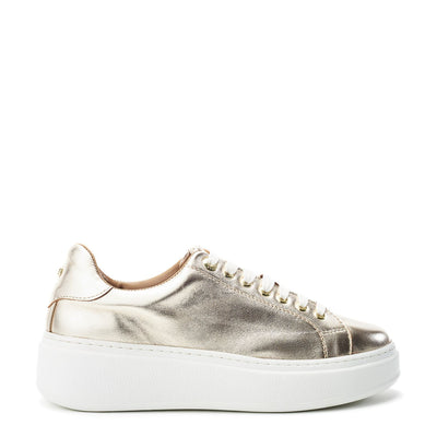 Cherrie Gold Leather Trainers