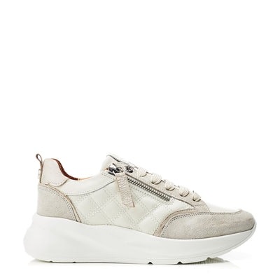 Courtlyn Off White Leather Trainers