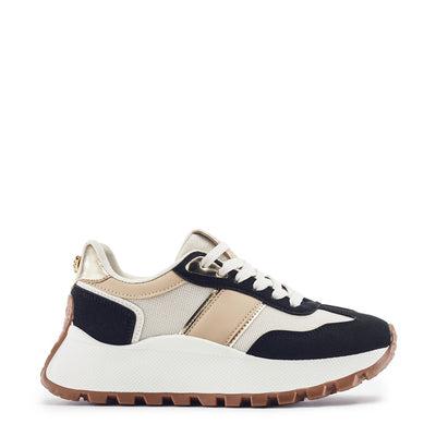 Demee Black Mix Alcantara Trainers