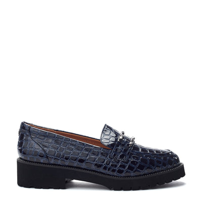 Egoma Navy Patent Mocc Croc Shoes